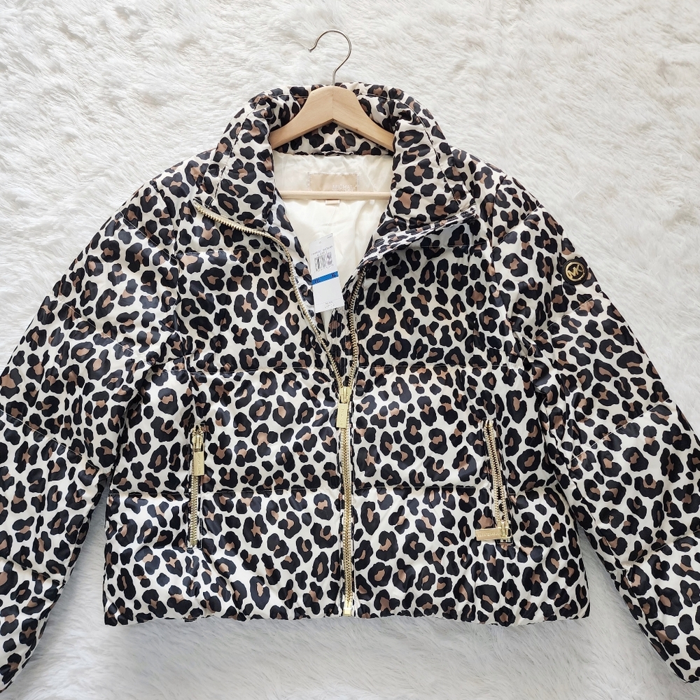 Michael Kors NWT Leopard Print Puffer Jacket